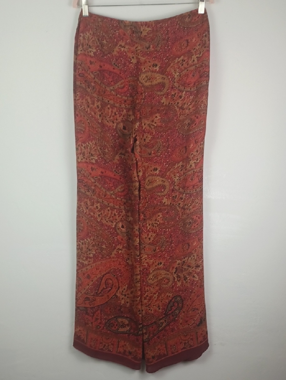 Anthracite 100% Silk Paisley Maxi Skirt Boho Gypsie Carefree Style - Picture 5 of 15